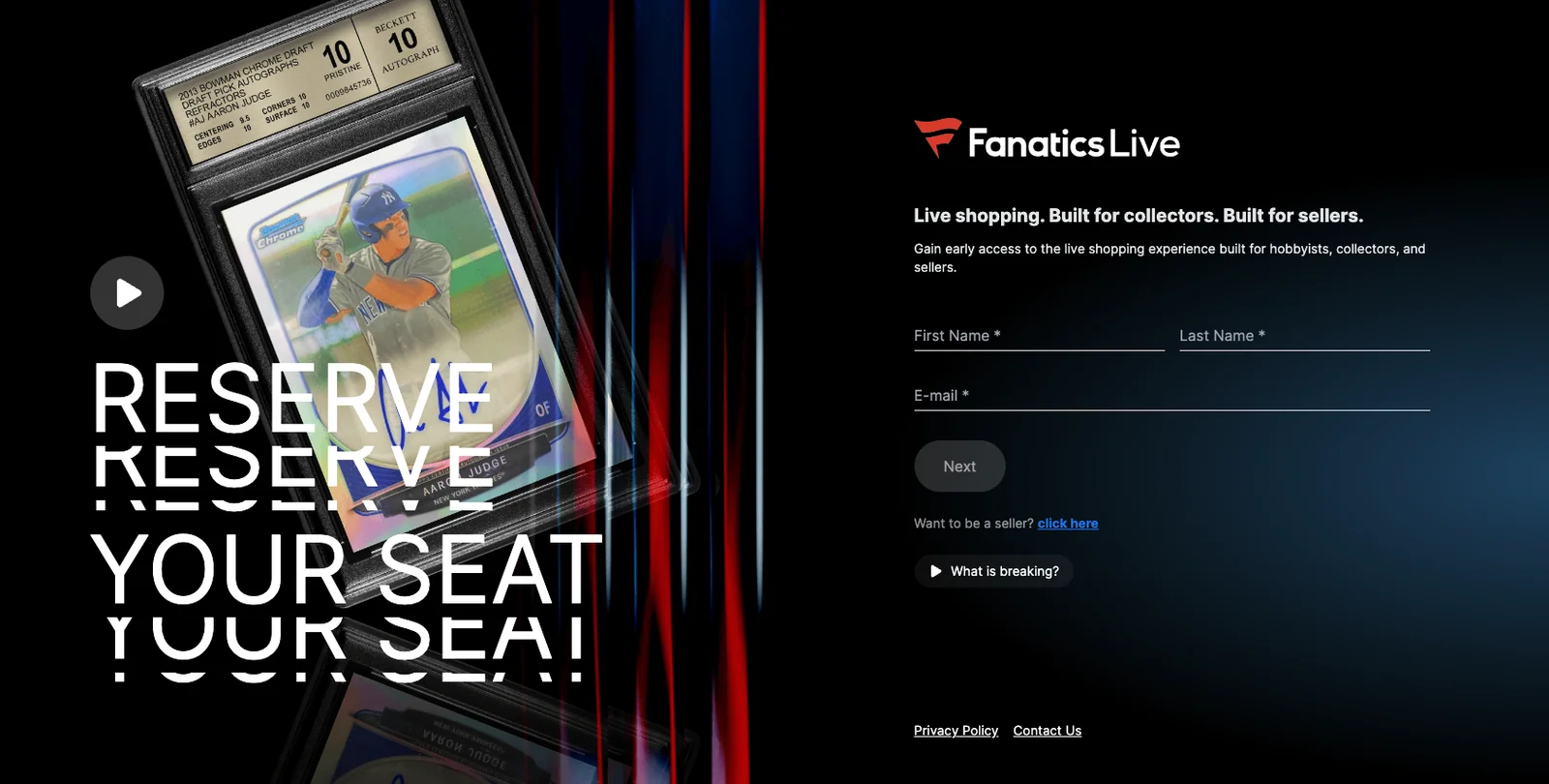 Fanatics Live Android app — sports card breaking waitlist